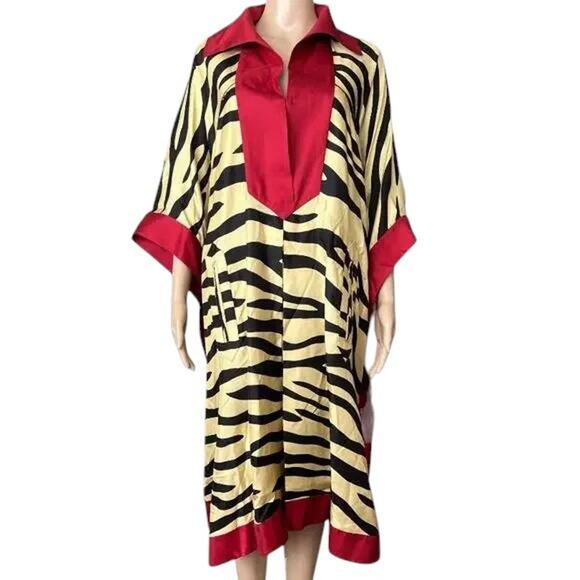 Gucci Red Silk Loungewear Dress, S/IT40 - Picture 1 of 12